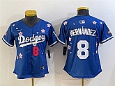 Women's Los Angeles Dodgers #8 Enrique Hernandez Royal 2025 Tokyo Series Limited Stitched Jersey,baseball caps,new era cap wholesale,wholesale hats